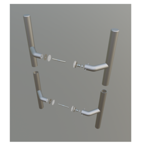 Дверная ручка Р-14 D-38 (круглый поручень)