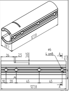 МП-4042 Закладная (Ø6мм) L=127,8мм