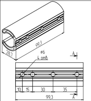 МП-4042 Закладная (Ø6мм) L=99,3мм