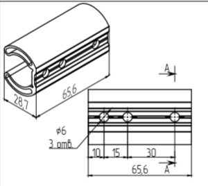 МП-4042 Закладная (Ø6мм) L=65,6мм