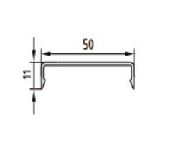Профиль крышки ригельной МП-5014М, 6 метров