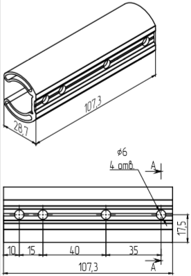 МП-4042 Закладная (Ø6мм) L=107,3мм