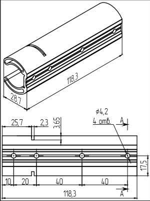 МП-4042 Закладная (Ø4,2мм) L=118,3мм