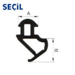 Резиновый уплотнитель KBE 228, створка. SBI-KBE-228 (SECIL)