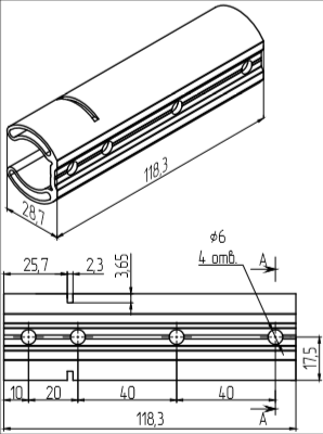 МП-4042 Закладная (Ø6мм) L=118,3мм