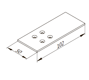 ТПС-01-005 Монтажная пластина 102х50  ПХ.01.040.000.018