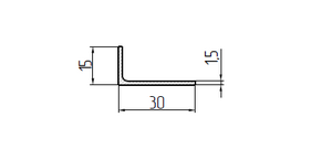 Уголок 30х15х1,5-МП, 6 метров