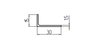 Уголок 30х15х1,5-МП, 6 метров
