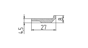 Подкладка под заполнение 28 мм для структурного остекления МП-5098