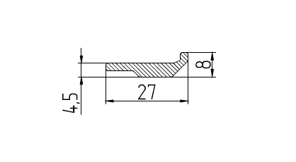 Подкладка под заполнение 28 мм для структурного остекления МП-5098